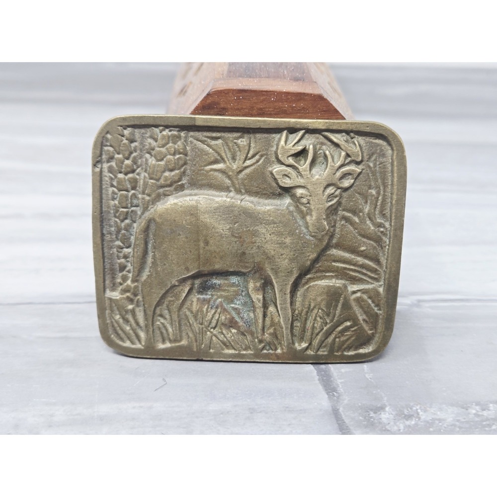 Buck Deer Brass Belt‎ Buckle Vintage Hunting Buckle